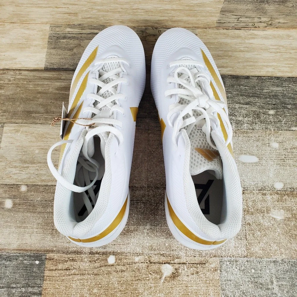 Adidas Adizero Impact.2 MD Mens Shoes Sz 11 White Gold Lace-Up Football Cleats